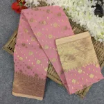 Premium Half Silk Jamdani Saree Combo Set - Pink