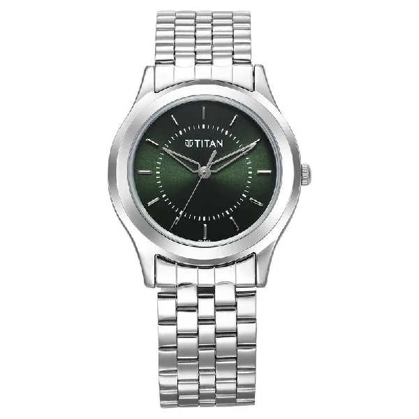 Titan Karishma Zing Quartz 1648SM01 Analog Green Dial Stainless Steel Strap Watch for Men