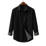Men's Denim Long Sleeve Shirt with Single Pocket, Regular Fit