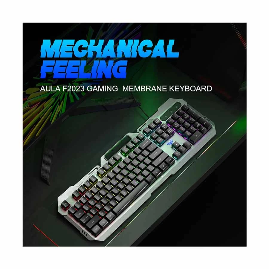 Aula F2023 Wired Gaming Keyboard & Mouse Combo Silver & Black