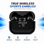 Awei T29P ANC Gaming True Wireless Earbuds – Bluetooth 6.0 Low Latency Earphones with Active Noise Cancellation, LED Charging Display & IPX6 Waterproof