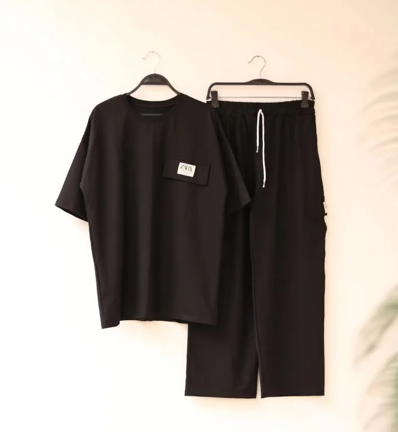 Women's Drop Shoulder T-Shirt and Trouser Set, Lycra 190 to 200 GSM