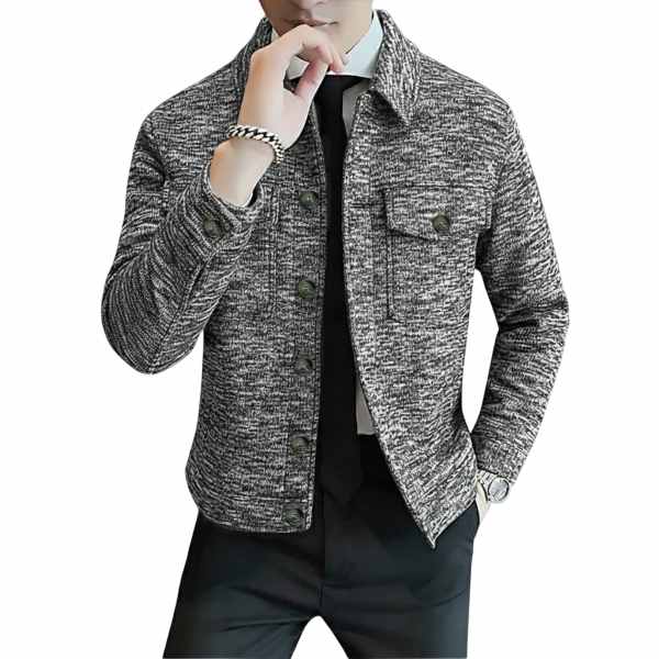 MEN'S Button-Up Shacket Jacket ( Ash+Black)
