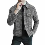 MEN'S Button-Up Shacket Jacket ( Ash+Black)