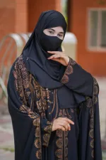 Abaya Full Set with Inner, Koti, Hijab and Stone Work