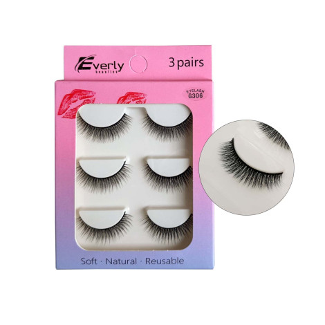 Everly Beauties 3Pair Series False Eyelash - G306 (China)