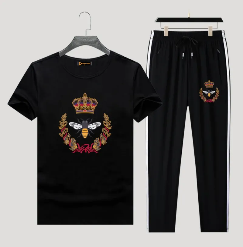 Men's Pure Cotton T-Shirt and Trouser Two-Piece Combo, 6 Colours