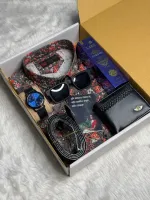 Men's Cotton Shirt Gift Box Set with Belt, Sunglasses and Watch
