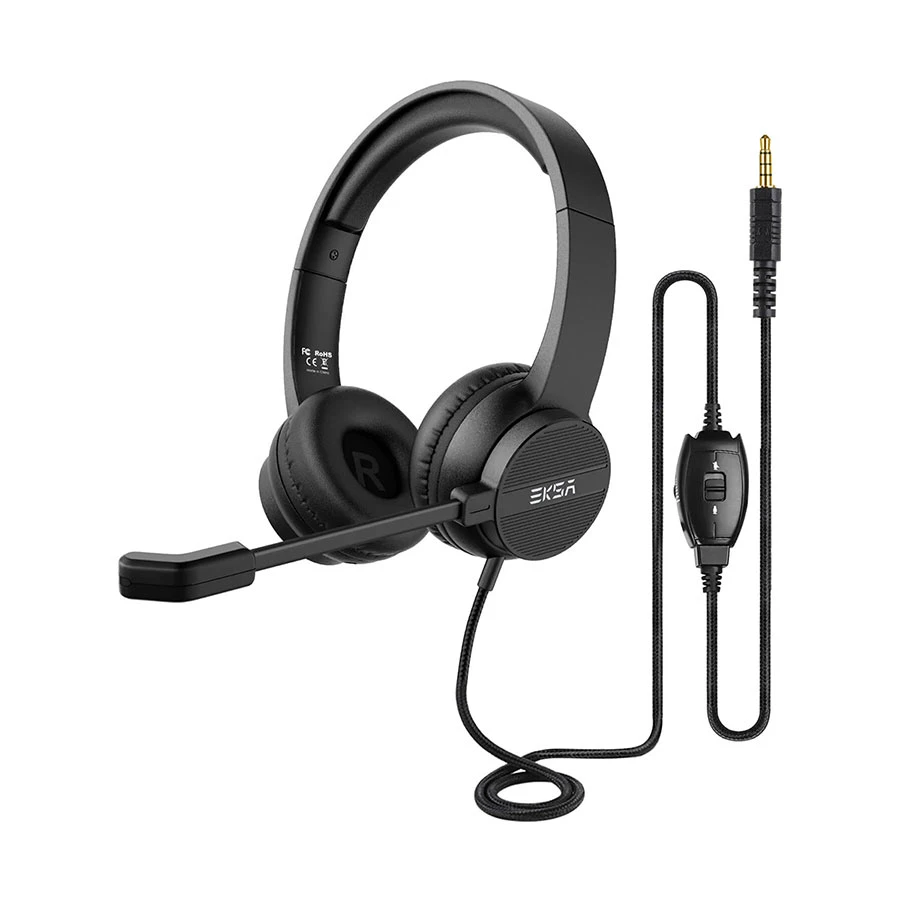 EKSA Telecom H12 Black Wired Over-Ear Professional Headphone