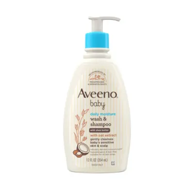 Aveeno Baby Daily Moisture Wash & Shampoo with Shea Butter 354ml (Canada)