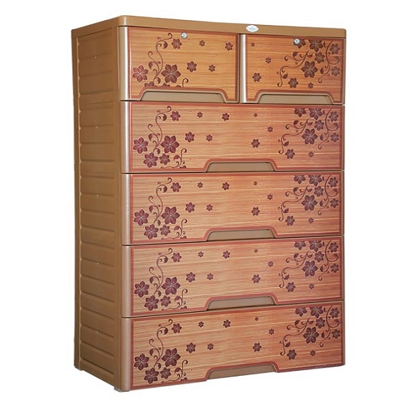 RFL Wardrobe Double 5D KD Deluxe Teak Wood Brown