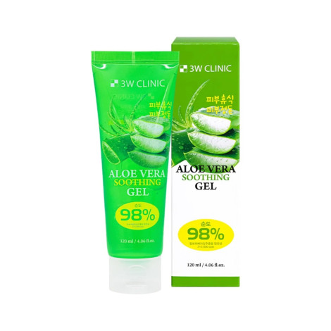 3W Clinic 98% Aloe Vera  Soothing Gel 120ml (Korea)