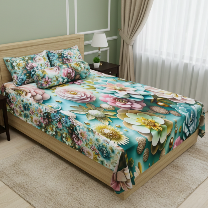 Water Proof  China Premium 3D Design Bed Sheet