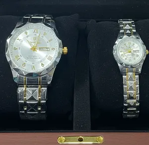 Poedagar Luxury Couple Watch (Water Resistant)