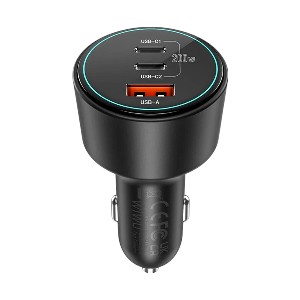 Wiwu Starship 200W 3 Ports Black Car Charger (2xUSB-C & 1xUSB-A)
