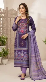 Karchupi Work Unstitched Three Piece with Tassel Orna