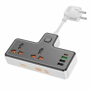 Hoco AC12A 30W 1C3A Power Strip (2500W)-Black Color