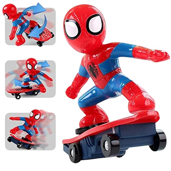 Spider Man Car-Styling Toy Spiderman Stunt Car With Skateboard