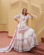Women's Pure Cotton Sharara Three Piece, Sizes 36 to 46