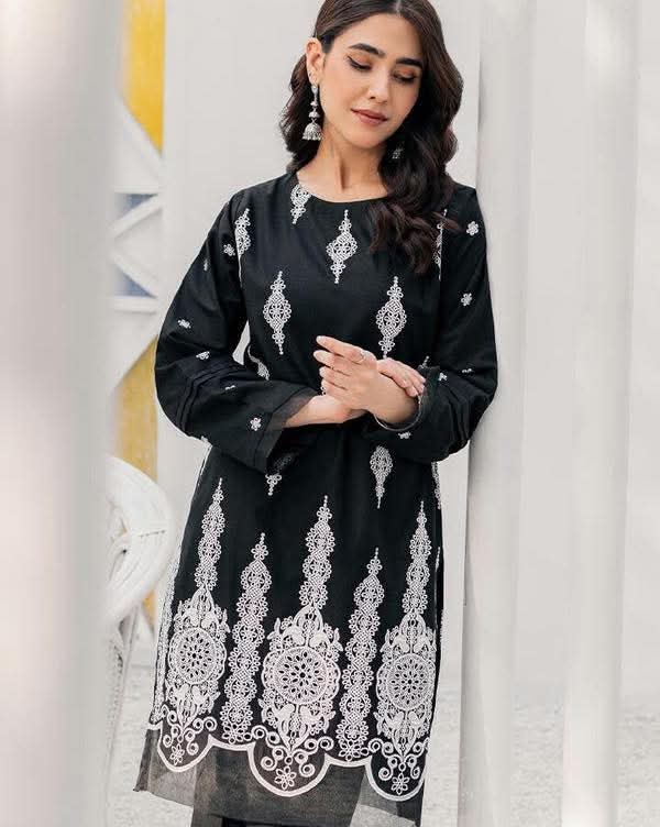 Soft Cotton Two Piece with Full Body Embroidery, 6 Colours