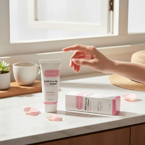 3W Clinic Rose Tone-Up Sun Cream SPF 50+ PA+++ 70ml (Korea)