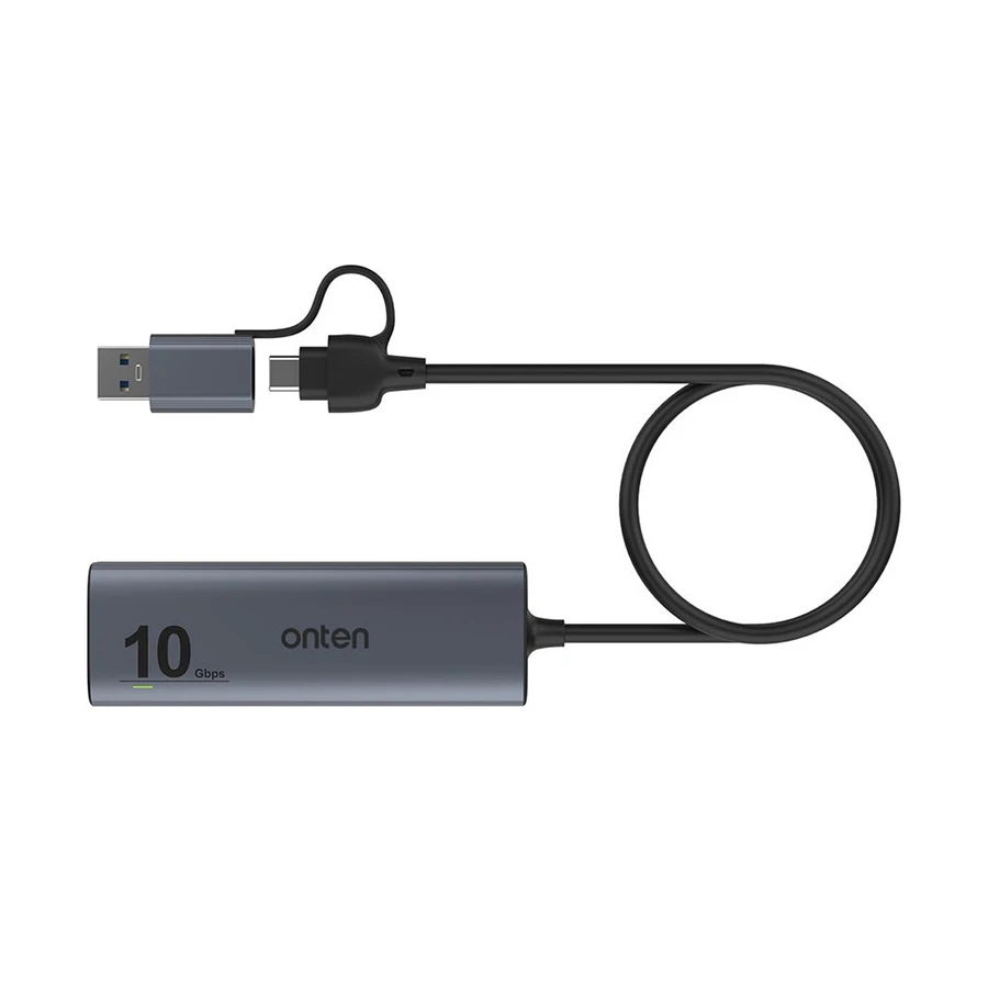 Onten OTN-UCA612 USB-C and USB to Dual USB and Tri Type-C Hub Gray