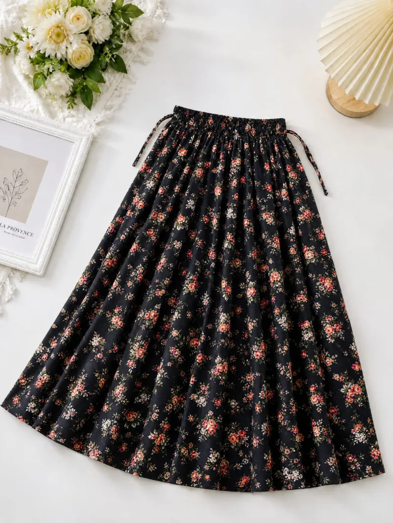 Women's Linen Skirt, Free Waist 28 to 44, 40 Inch Length