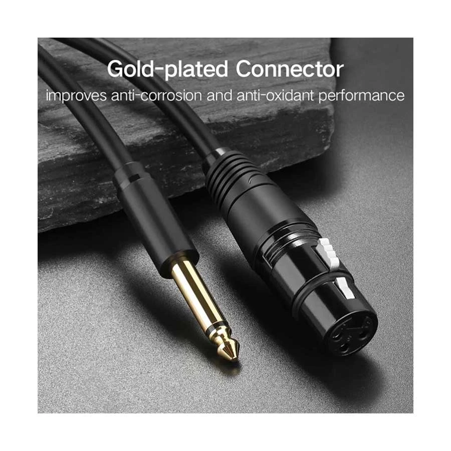 UGREEN AV131 (20720) 6.5mm Male to XLR Female 3 Meter Black Mic Cable