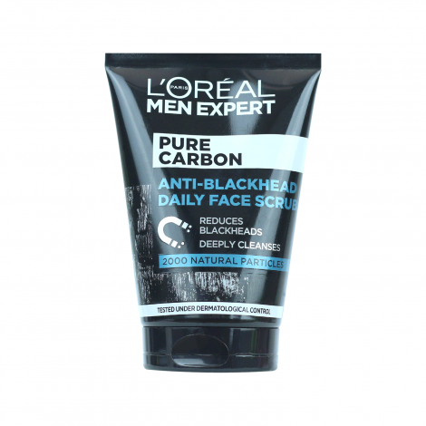 LOreal Men Expert Pure Charcoal Anti-Blackhead Daily Face Scrub 100ml (UK)