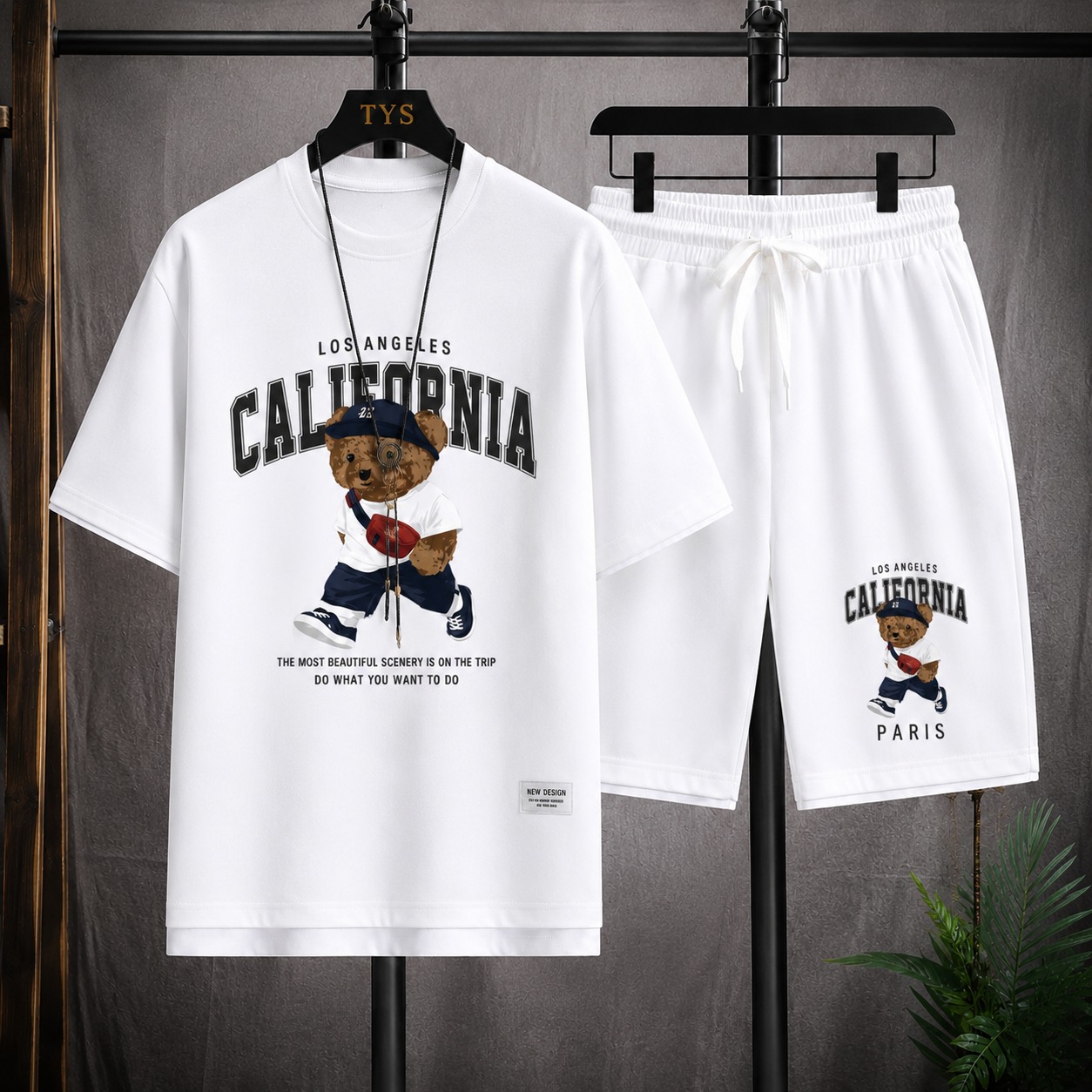 Men's Mesh T-Shirt and Shorts Two-Piece Set, 160 GSM, Sizes M to XL