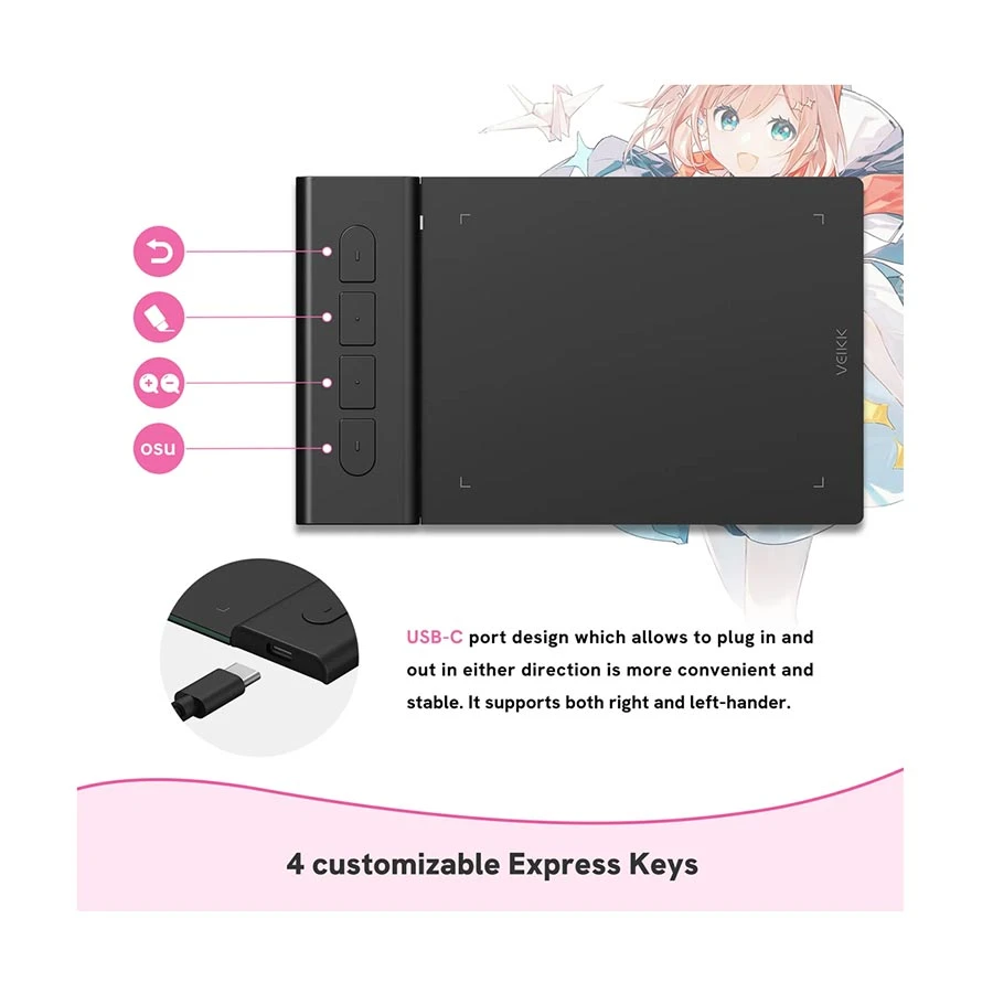 Veikk Creator Pop VK430 Black Drawing Graphics Tablet
