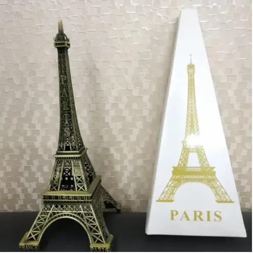 World Map 3D Rotating Glove Decoration Gift- Golden & Eiffel Tower Metal Showpiece Decoration Gift
