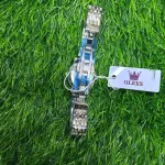 Butter Fly Lock OLEVS 9931G New Exclusive Design Quartz Watch for Men Silver
