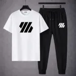 Men's Two-Piece Mesh Jersey Combo, Printed Tee and Trouser