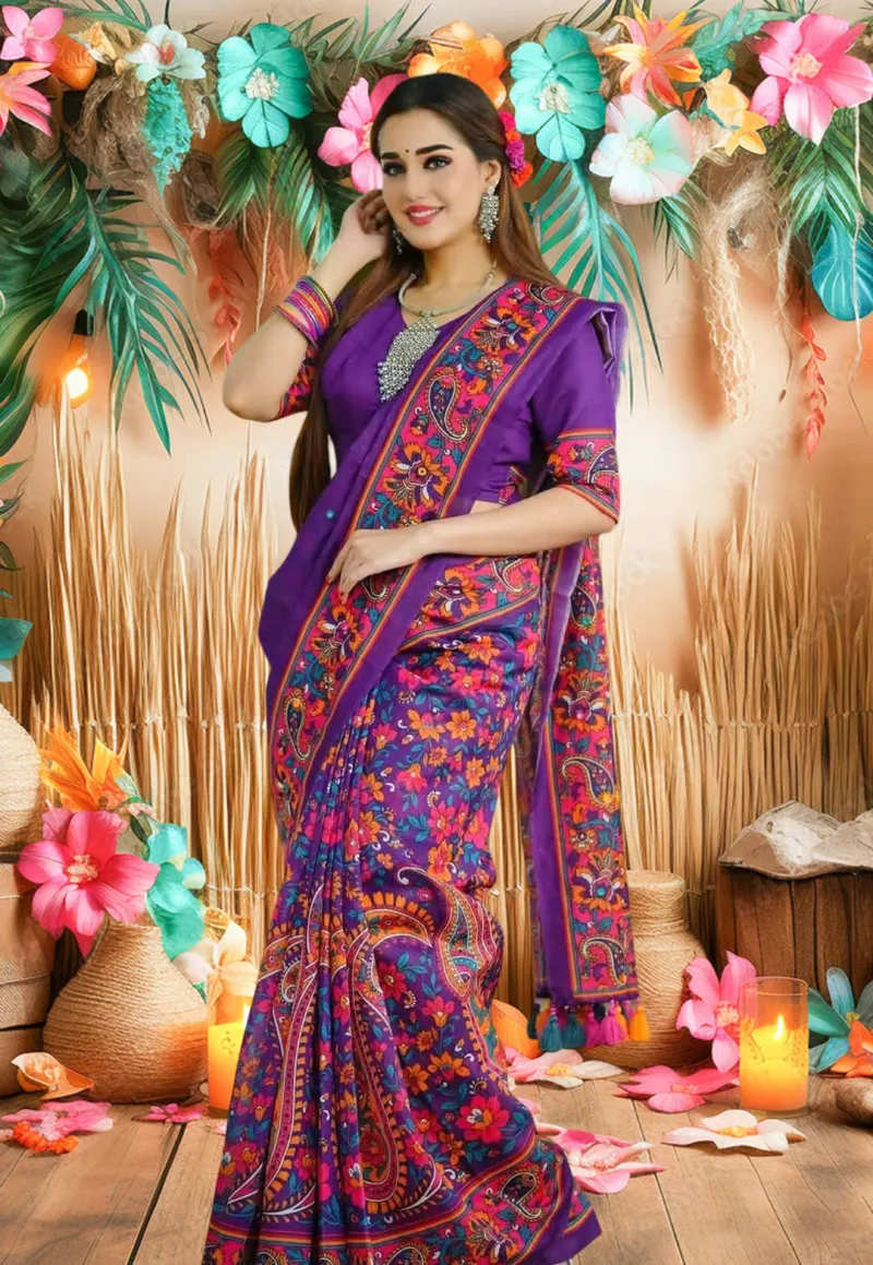 Chanduri Silk Digital Print Saree, 12.5 Haath, 5 Colours