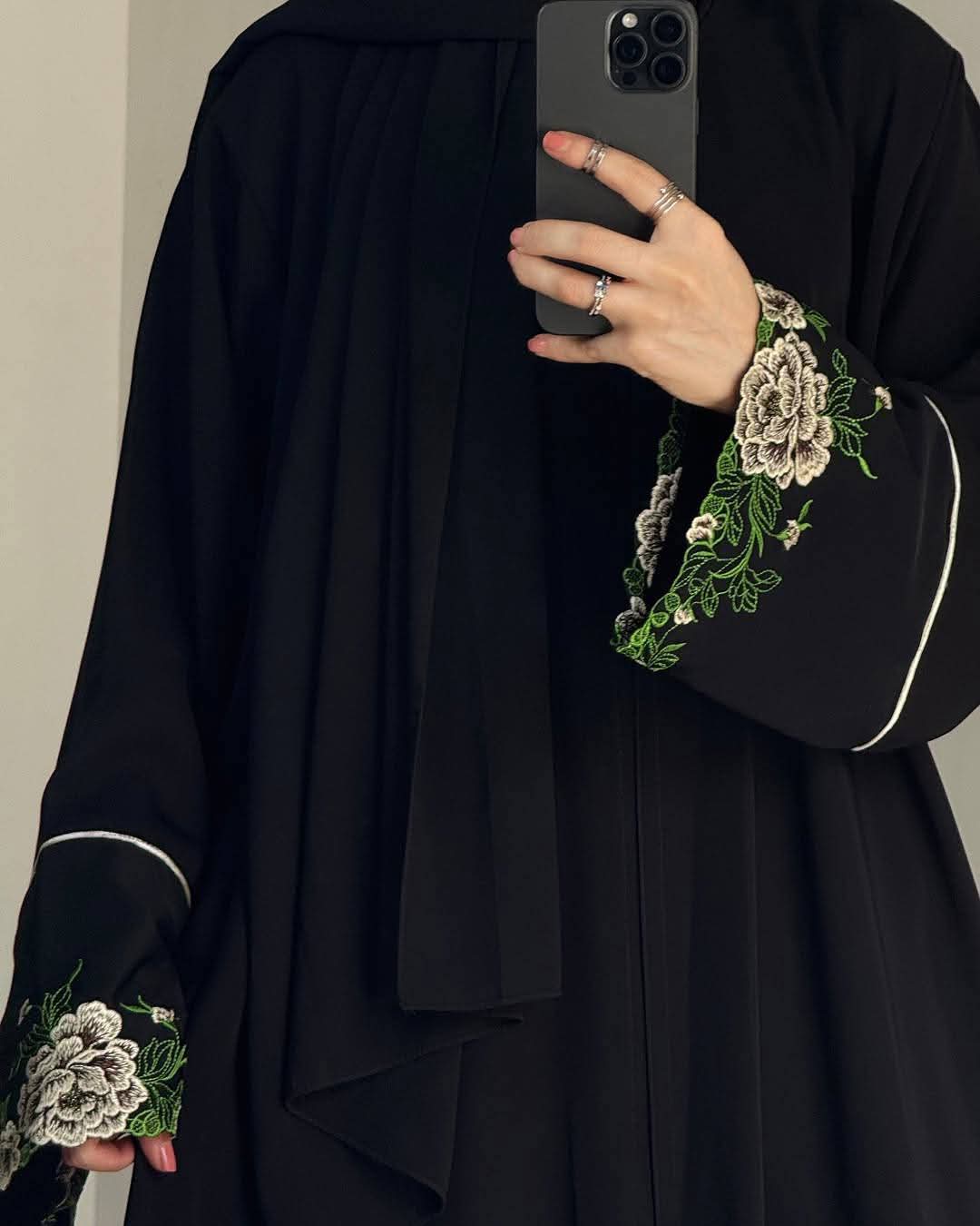 Arabian Cherry Fabric Gown Borka with Hijab, 3 Colours