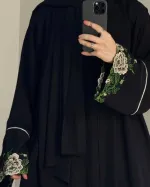 Arabian Cherry Fabric Gown Borka with Hijab, 3 Colours