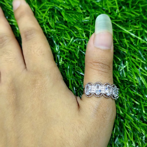 Vintage Oval Crystal Eternity Ring