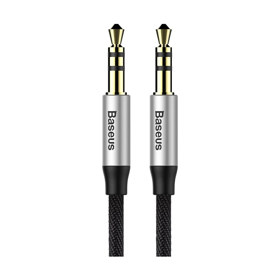 Baseus CAM30-CS1 3.5mm Male to Male 1.5 Meter Silver & Black Aux Cable