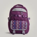 Multi-Pocket Casual Backpack with Geometric Flap