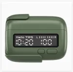Multifunction TWS Wireless Earphones with Digital LED Clock Display & Belt Clip