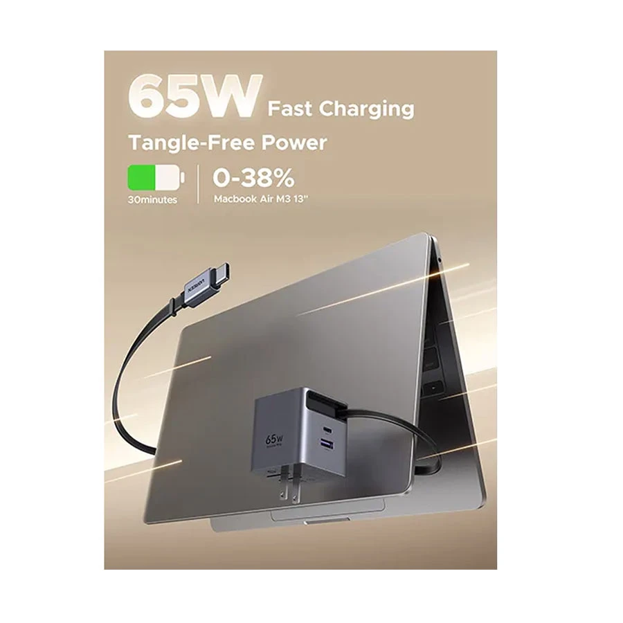 UGREEN Nexode Pro X615 65W GaN Charger with Built-in USB-C Cable (US)
