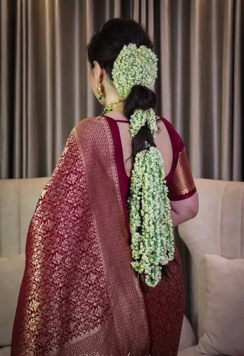 Elegant Banarasi Katan Saree for Special Occasions, 4 Colours