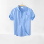 Men's Stylish Half Sleev Casual Solid Shirt  ( SKy )