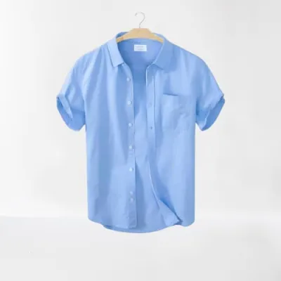 Men's Stylish Half Sleev Casual Solid Shirt  ( SKy )