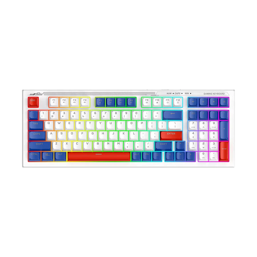 T-Wolf TF610 RGB Wired Gaming Keyboard & Mouse Combo White & Blue