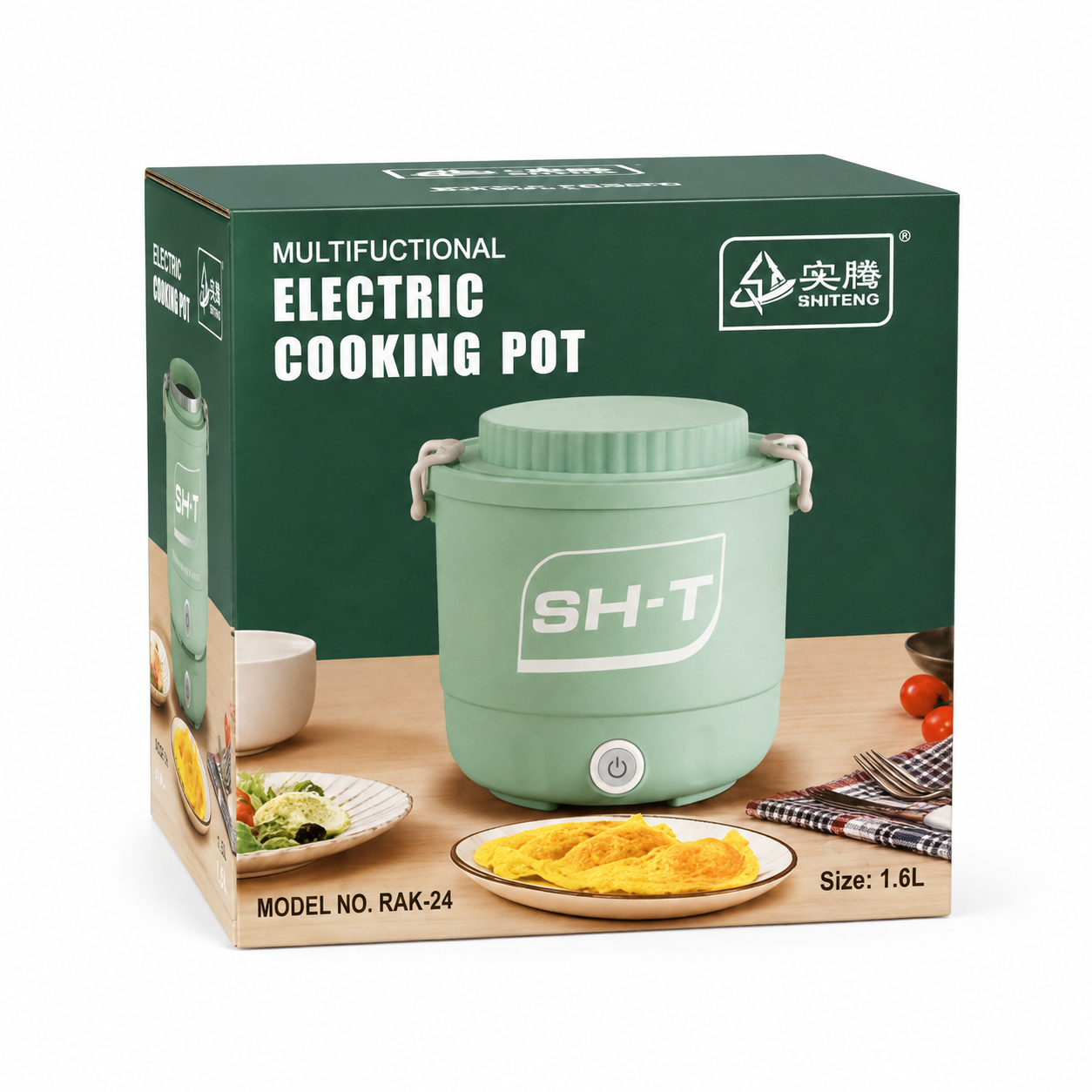 Multifunctional 1.6L Electric Cooking Pot – Portable Non-Stick Mini Cooker with One-Touch Control for Rice, Soup, Frying & Boiling (Ideal for Students & Bachelors)