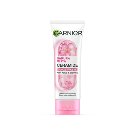 Garnier Sakura Glow Ceramide Face Wash 100ml (Indonesia)