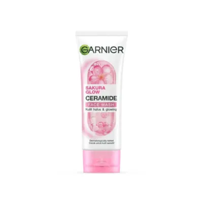 Garnier Sakura Glow Ceramide Face Wash 100ml (Indonesia)