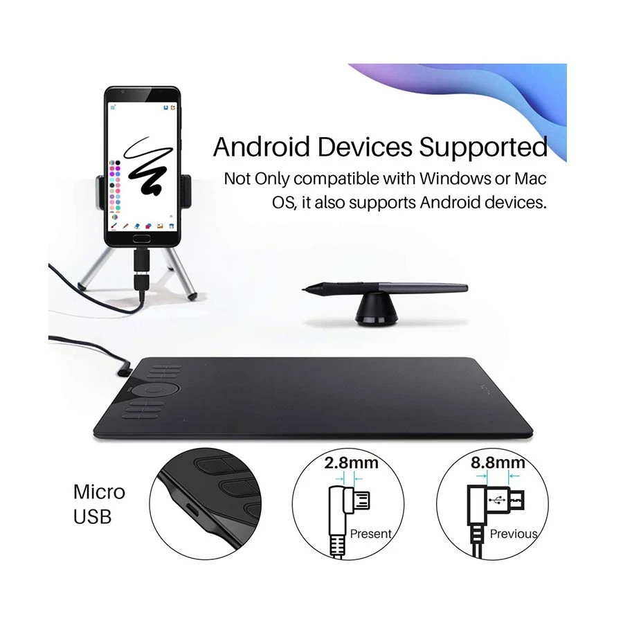 Huion HS610 Black Drawing Graphics Tablet
